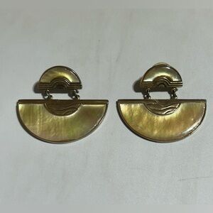 “Nuri” VTG Art Deco Style Signed Abalone Earrings